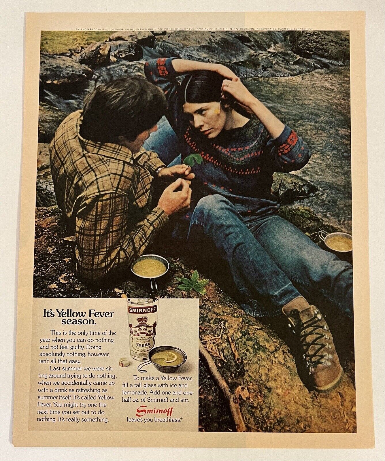Smirnoff Vodka 1968 Life Print Add 70s Hiking Couple