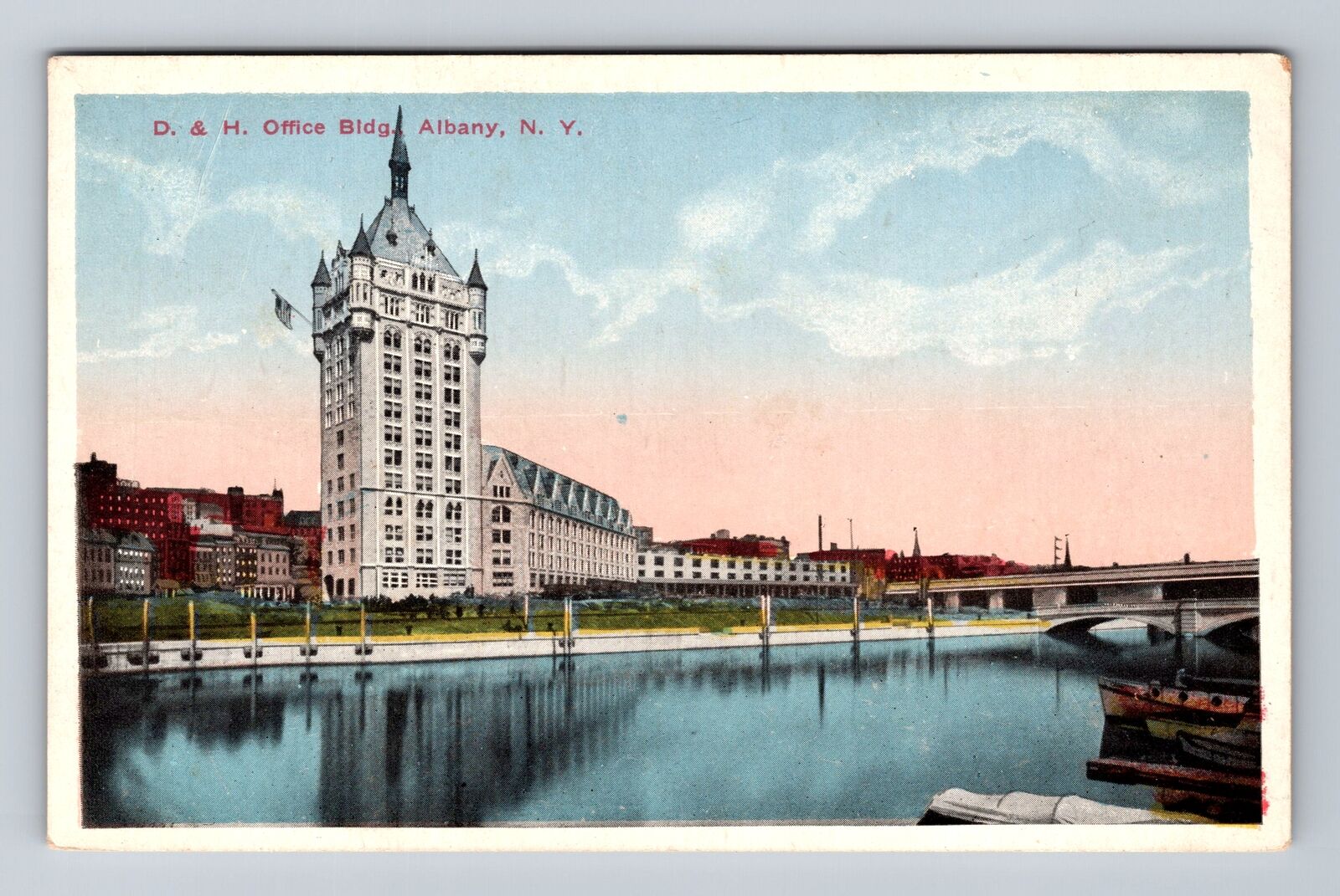 Albany NY-New York, D & H Office Building, Antique Souvenir Vintage Postcard