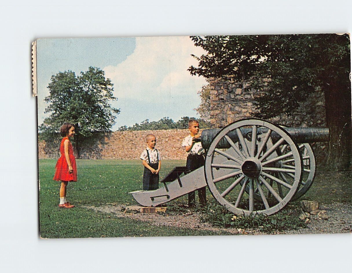 Postcard Cannon Interior View of Old Fort Frederick Maryland USA