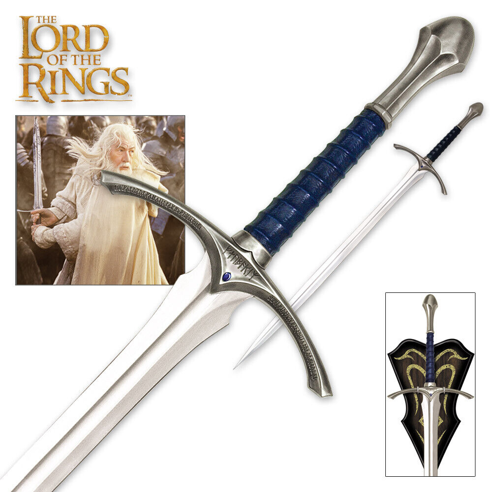 Officially Licensed The Lord of the Rings Glamdring Gandalf Sword LOTR w/ Plaque