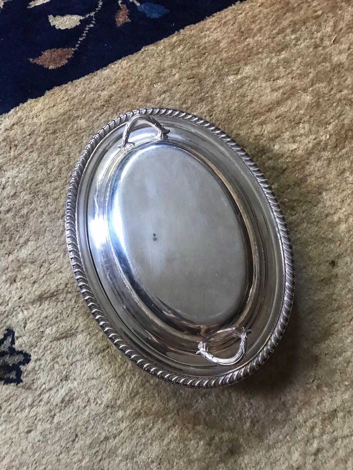 Vintage 1970s WM Rogers Silver Plated Oval Side Serving Dish w/ Handled lid