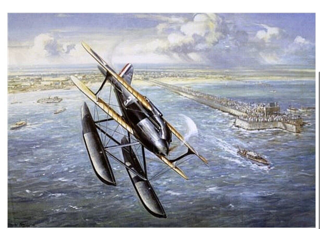 Douglas Ettridge Supermarine Seaplane Print-Jimmy Doolittle Signed