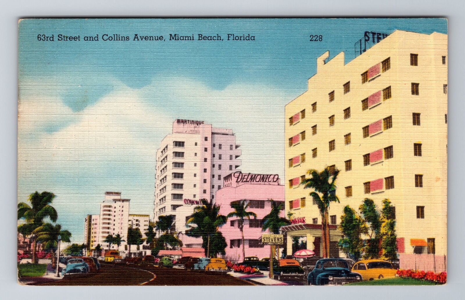 Miami Beach FL-Florida, Martinique, Monte Carlo Hotels, Antique Vintage Postcard