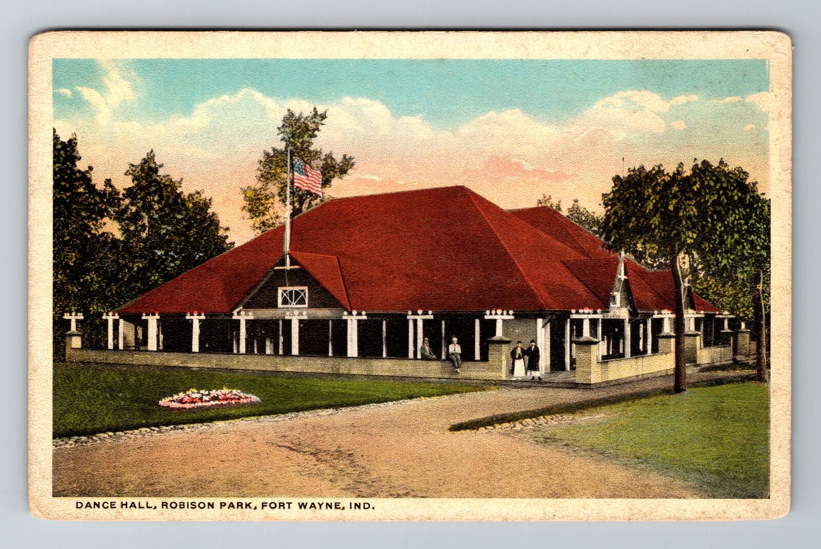 Fort Wayne IN-Indiana, Robison Park, Dance Hall, Antique, Vintage Postcard