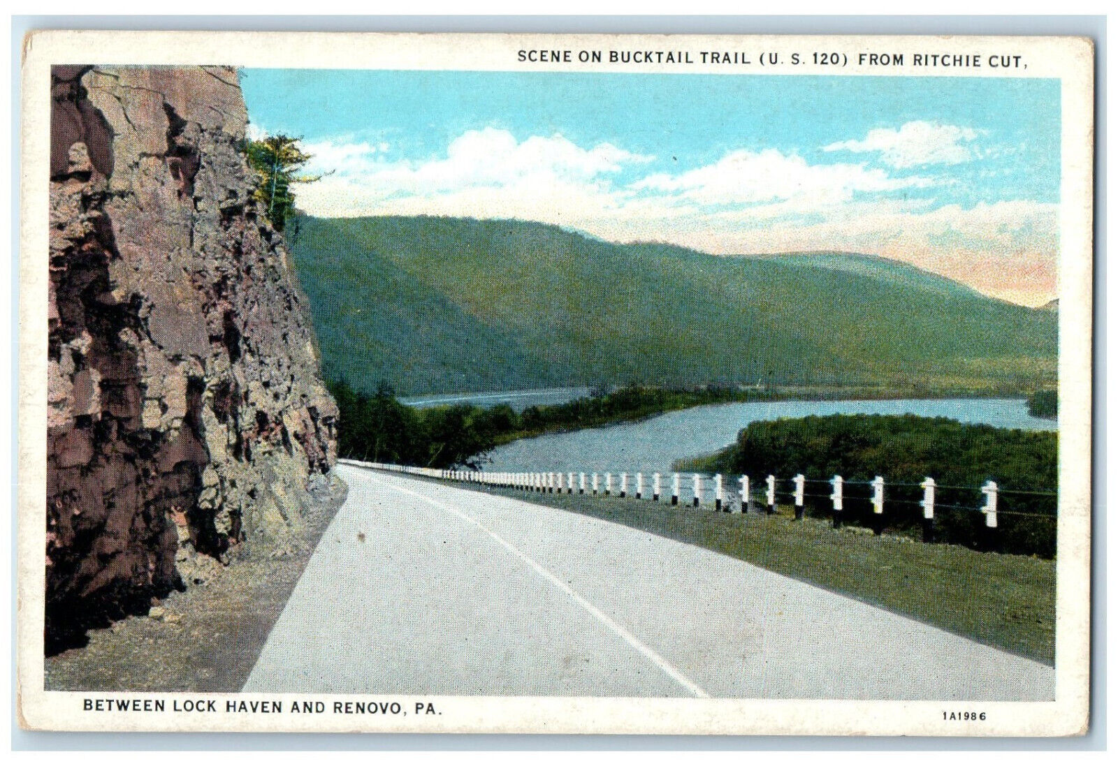 c1930\'s Bucktail Trail Between Lock Haven and Renovo Pennsylvania PA Postcard