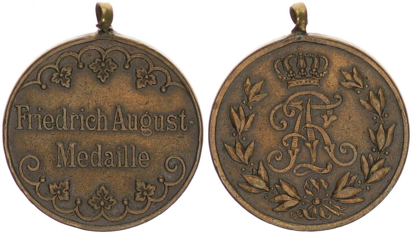 Germany Order 1905 Friedrich August Medal IN Bronze Vf-Xf 97080