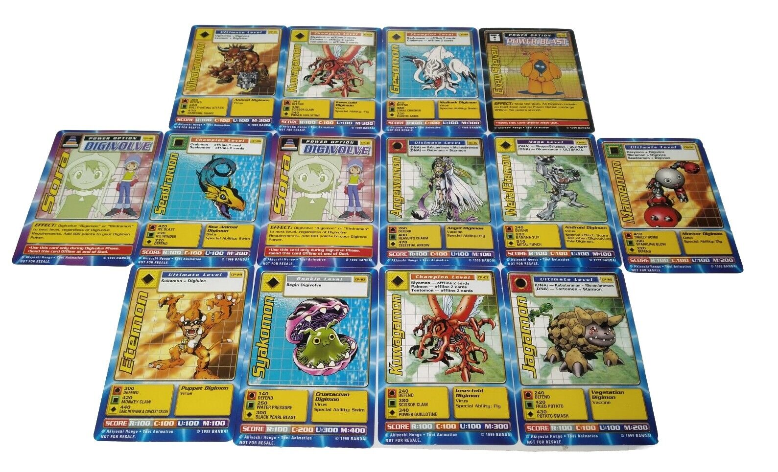 Small Bundle 14 X Vintage Digimon TCG Cards 1999 
