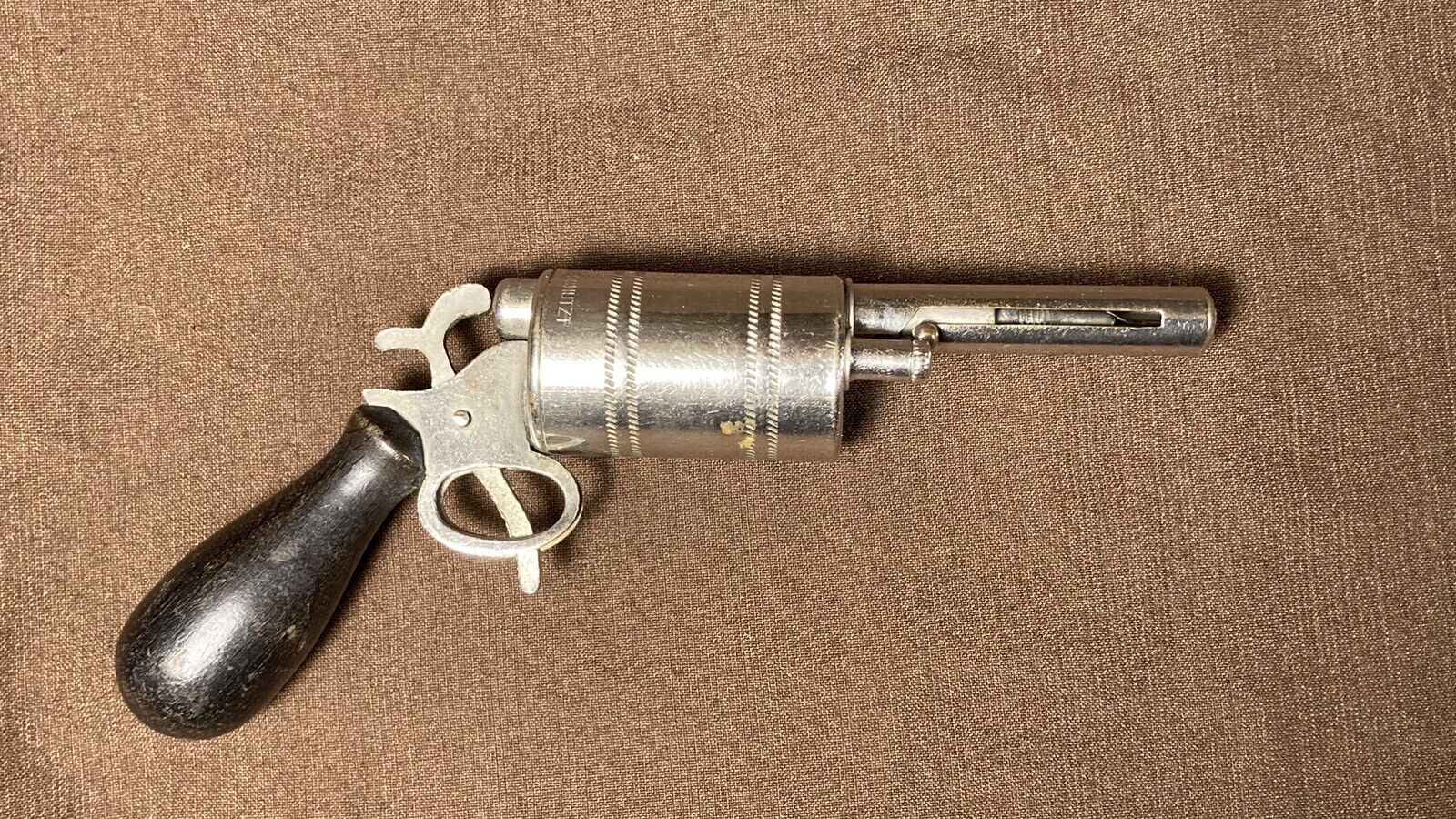 Antique Automatic Mechanical Pistol Gun Cigar Cutter Piercer Gesetzl Geschuztz