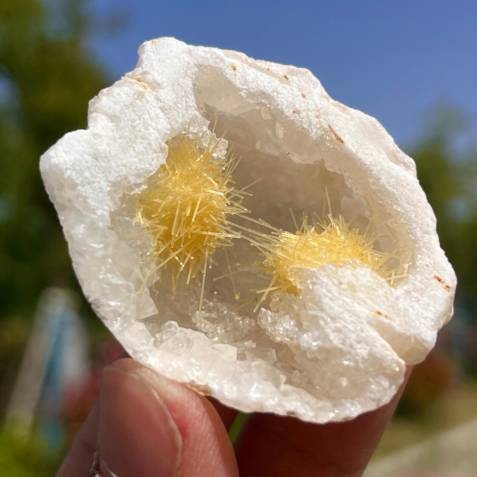 45G Rare Moroccan yellow magnesite and quartz crystal coexisting specimen