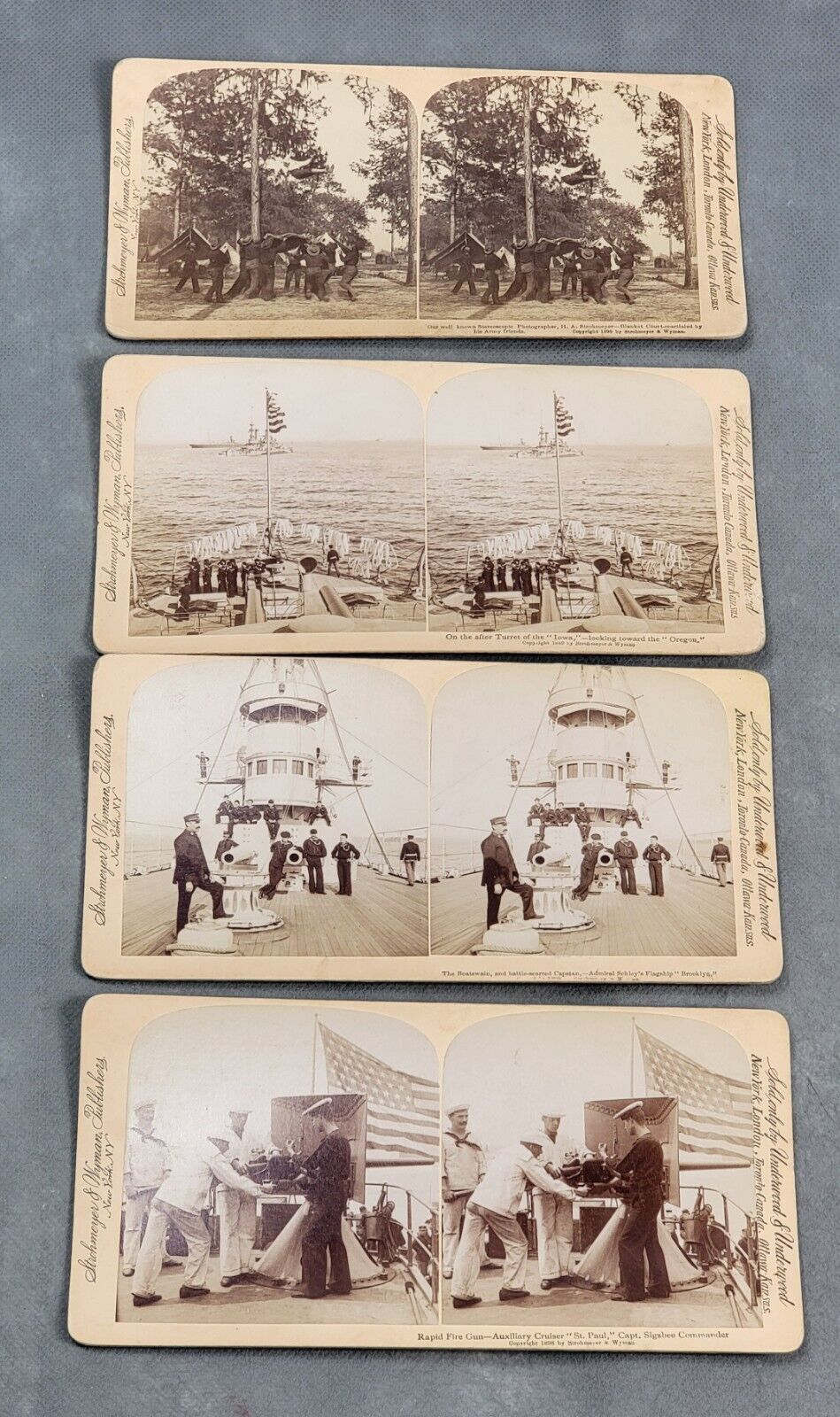 Antique 19TH Century REAL PHOTO Stereoview MILITARY Lot of  4