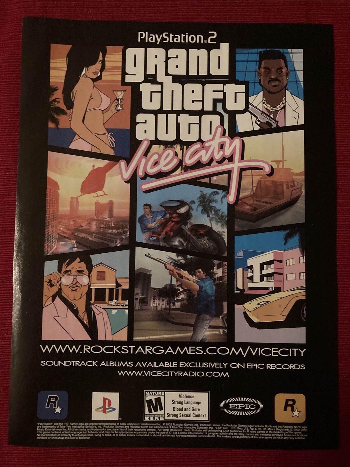 Grand Theft Auto Vice City PlayStation Video game 2002 Print Ad  Great to Frame