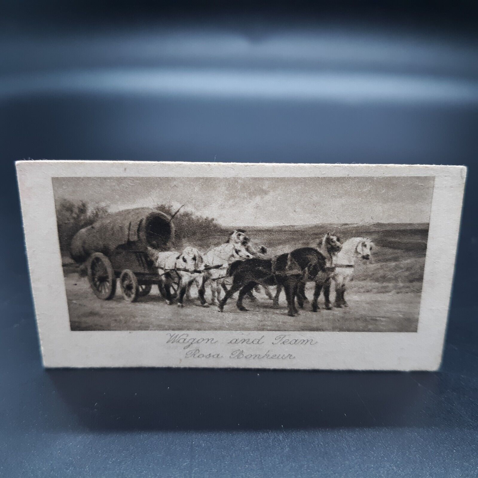 1912 Will\'s Tobacco Antique Photogravure Cigarette Card #49 Wagon & Team