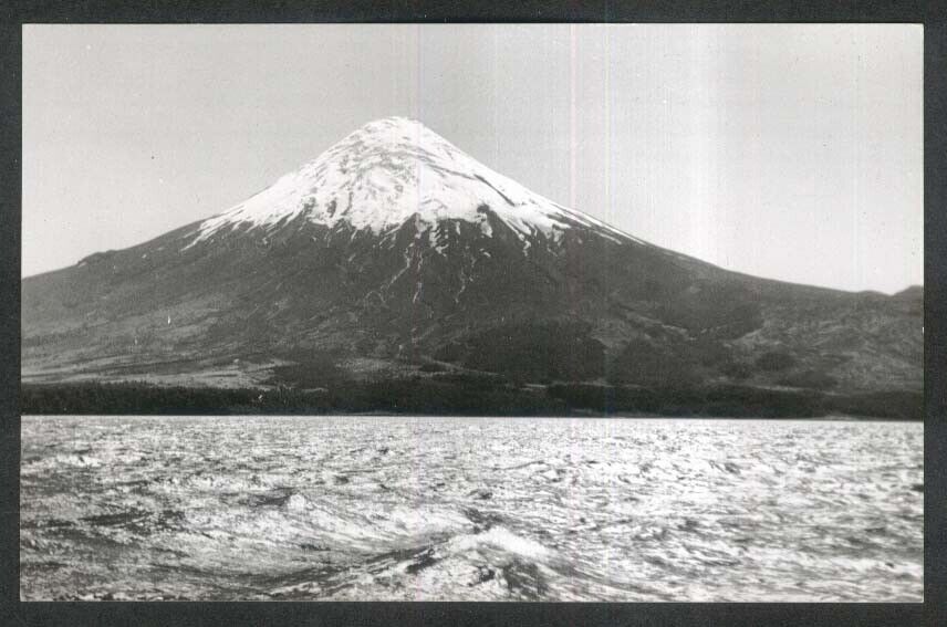 Osorno Volcano Lake Todos los Santos Chile RPPC postcard 1954