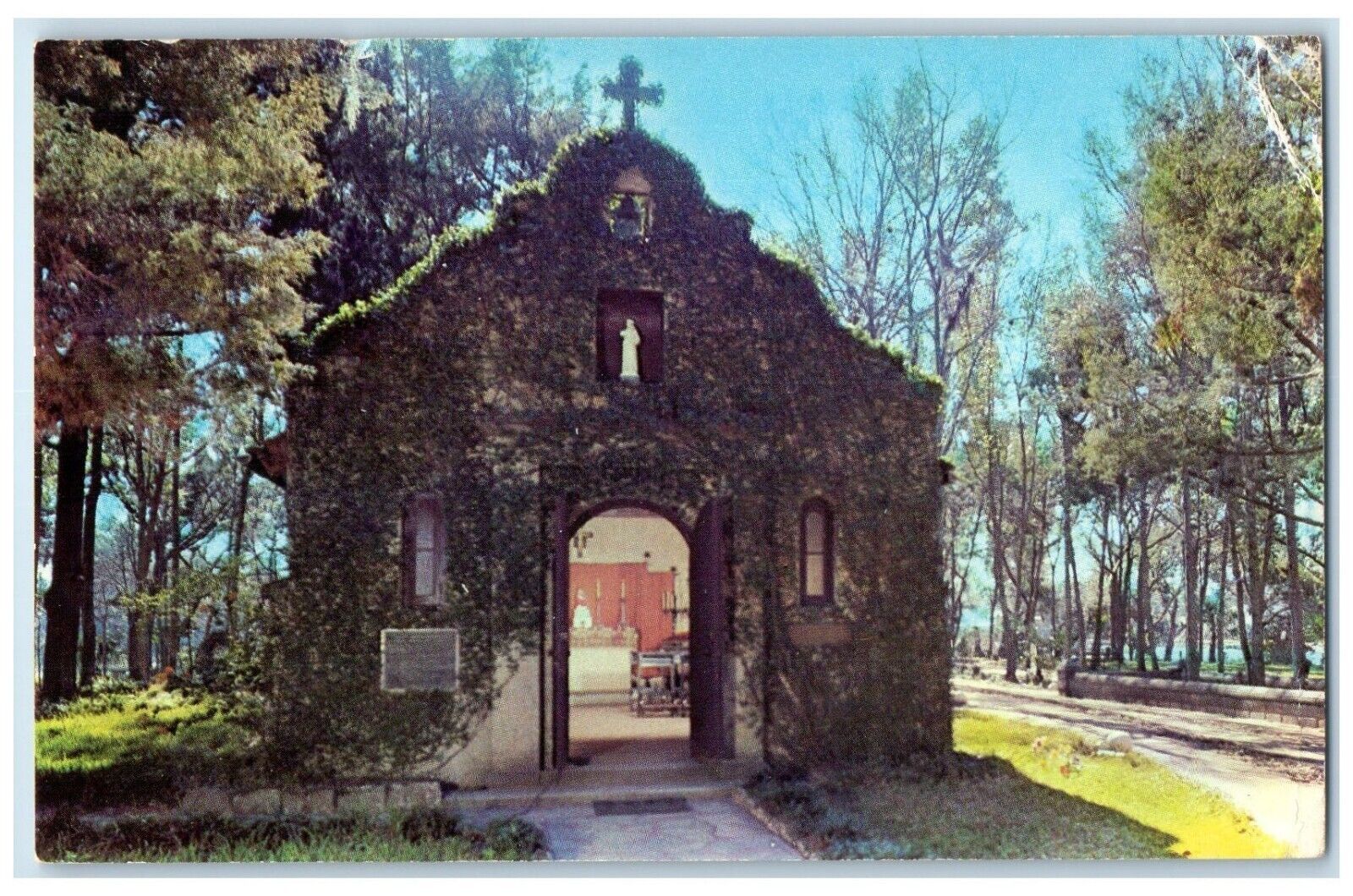 c1960 La Leche Shrine San Marco Avenue Chapel St. Augustine Florida FL Postcard