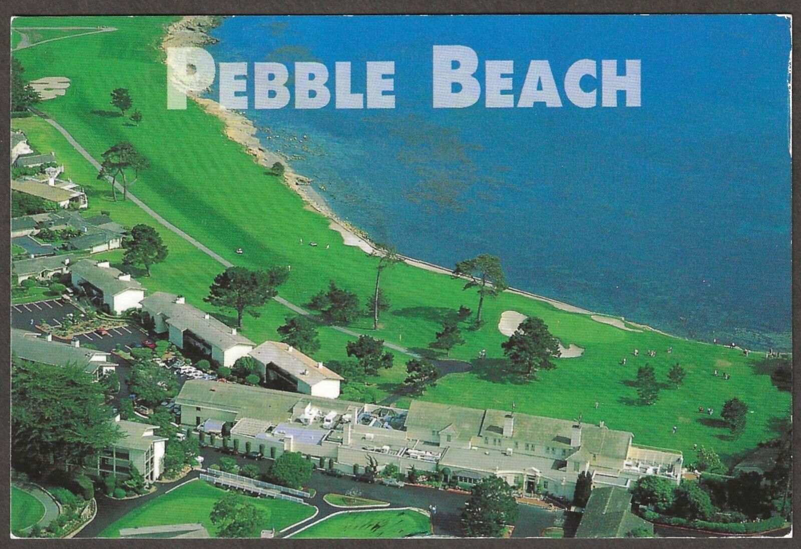 Aerial View of Famous 18th Hole & Lodge at Pebble Beach, California CA Postcard
