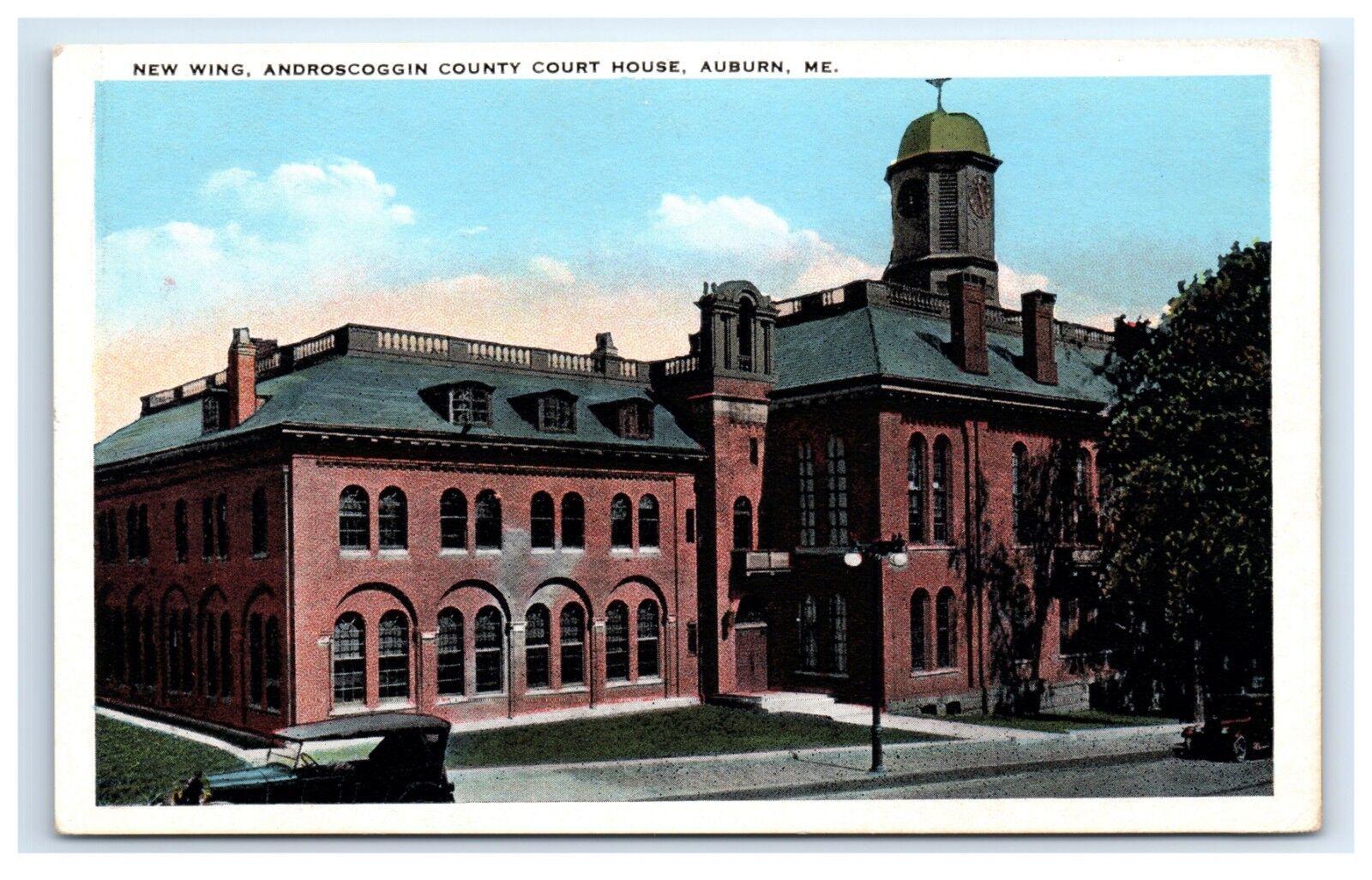 Postcard New Wing, Androscoggin County Court House, Auburn, Maine ME F4