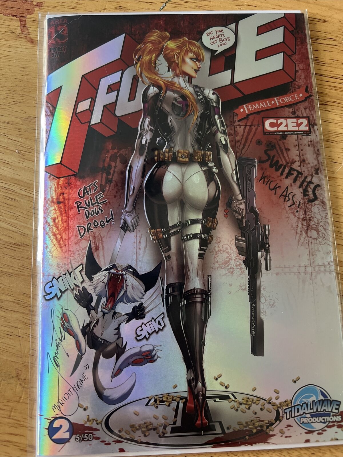 TAYLOR SWIFT Female Force 2 C2E2 Exclusive FOIL COVER # 5/50  Signed by Tyndall