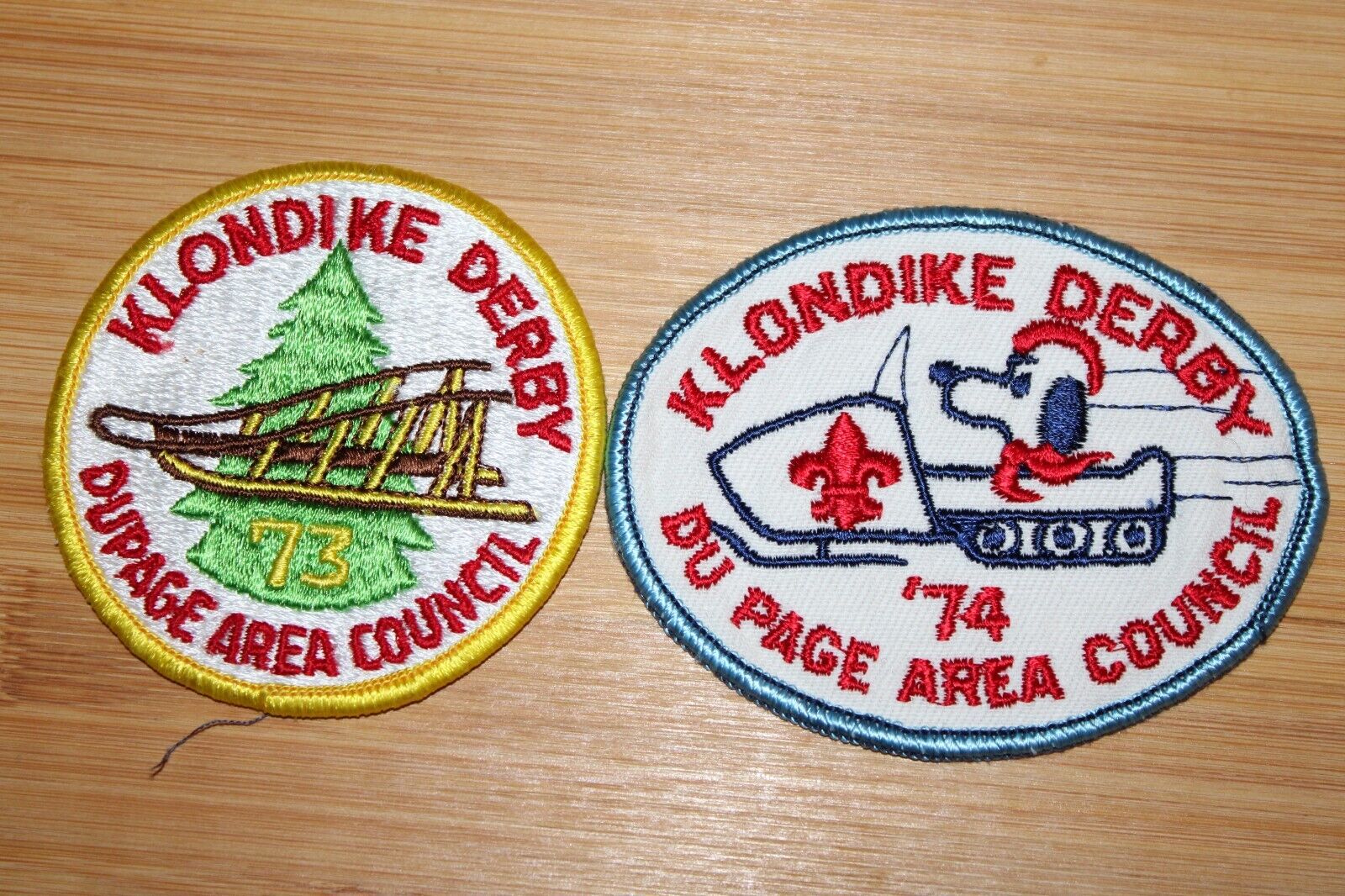 Klondike Derby '73 '74 Snoopy Dupage Boy Scouts of America BSA Patch