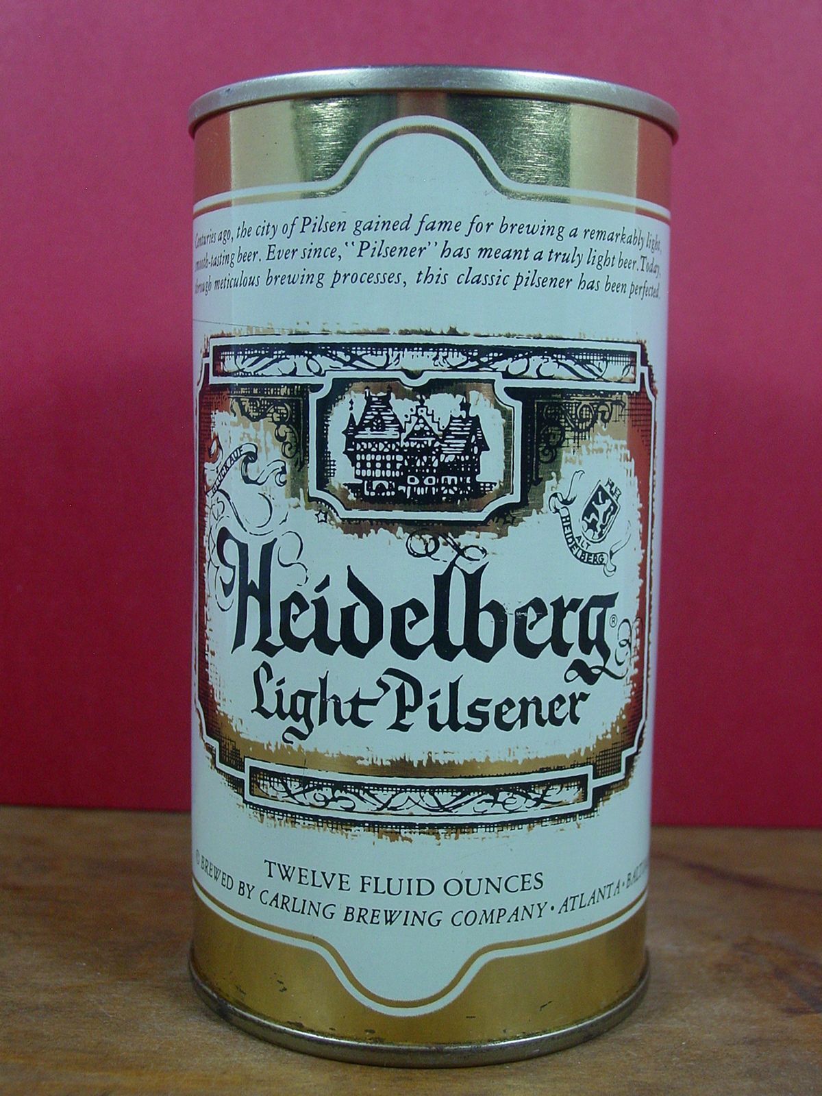 HEIDELBERG LIGHT PILSENER - Carling - 12 oz PULL TAB BEER CAN - Metallic...