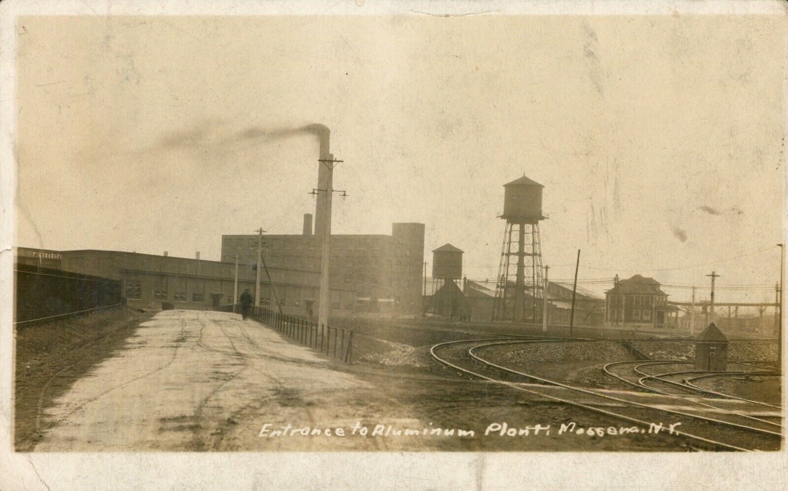 Aluminum Plant Entrance c1907 MASSENA,New York RARE- RPPC Antique Postcard ALCOA