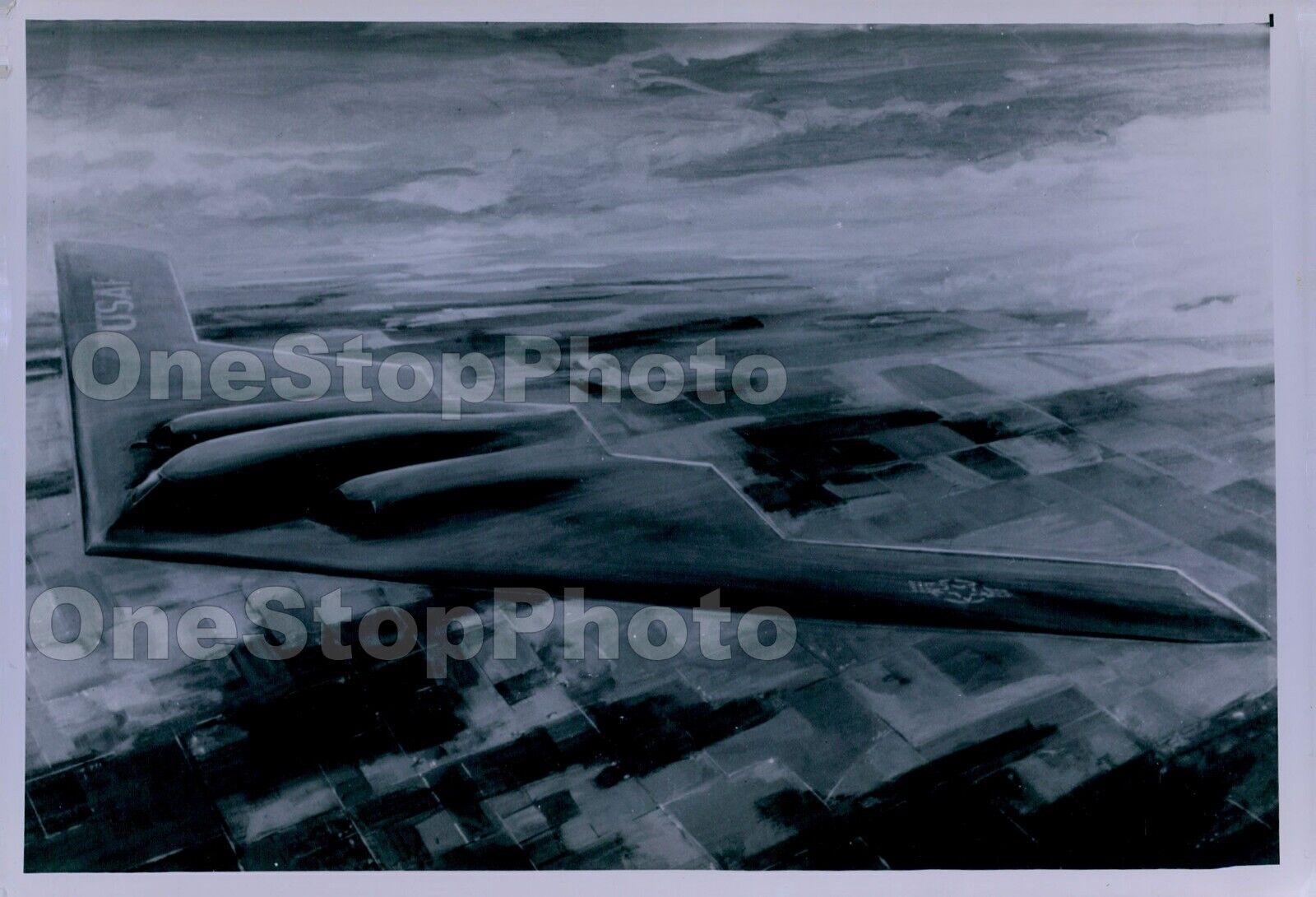 1989 USAF STEALTH First Flight in Artist Rendering Press Photo