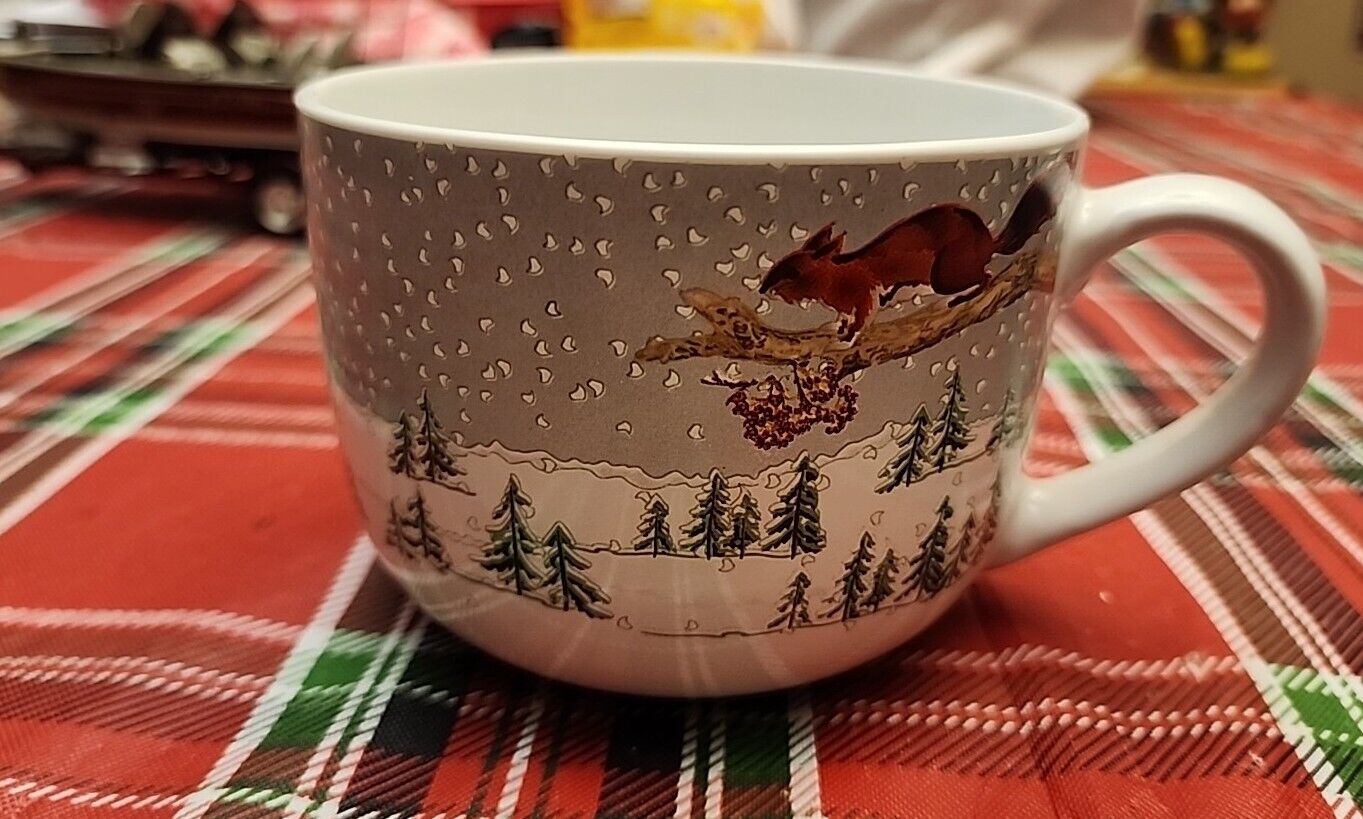 Large Oversized Christmas Fox Coffee Mug/ Soup Bowl