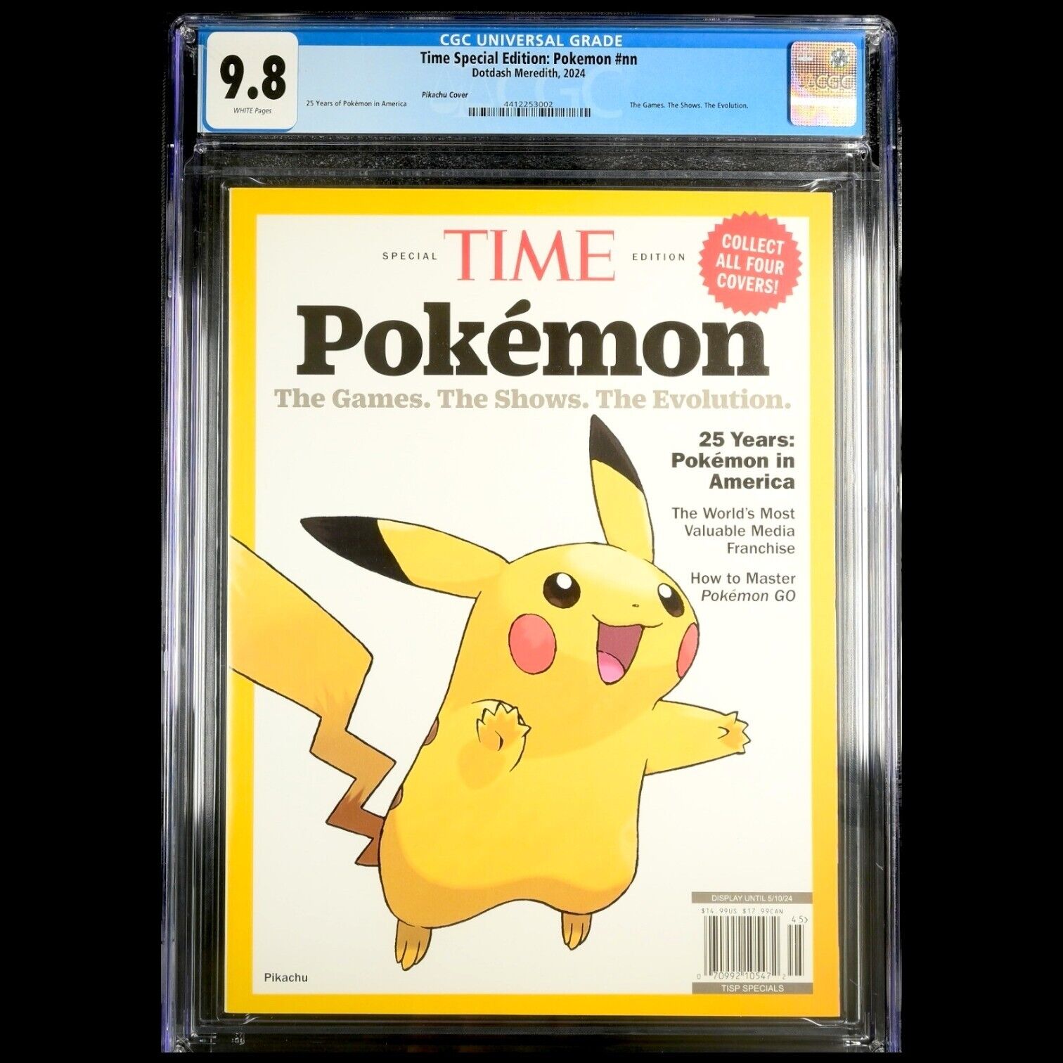 TIME SPECIAL EDITION POKEMON CGC 9.8 2024 DOTDASH MEREDITH PIKACHU COVER