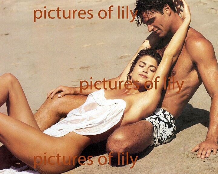 SEXY 8x10 glossy photo Kathy Ireland swimsuit supermodel 1980s wet on the beach