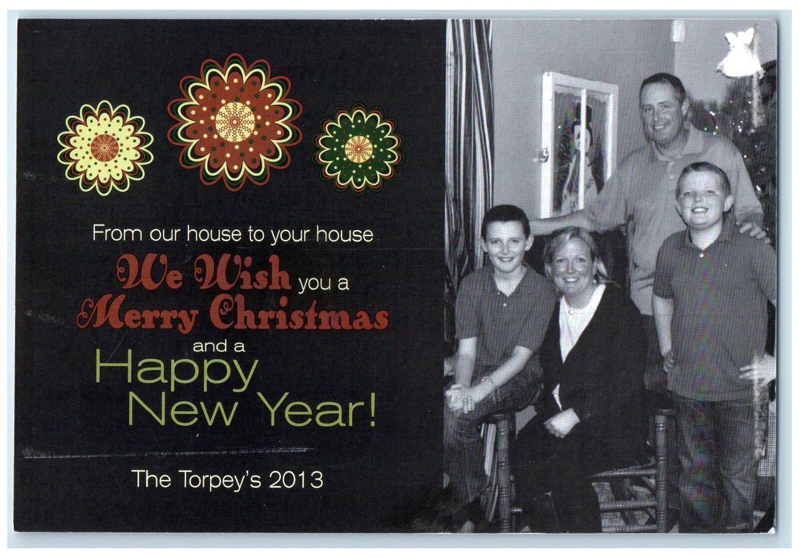 c1960s Clark Family Christmas & New Year Greetings Kansas City Missouri Postcard