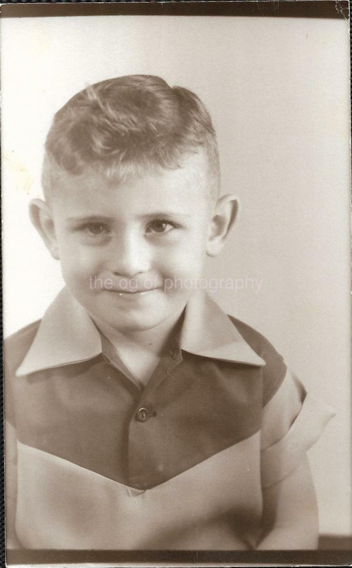 Found Photograph bw YOUNG BOY Original 1950\'S VINTAGE 15 31 X