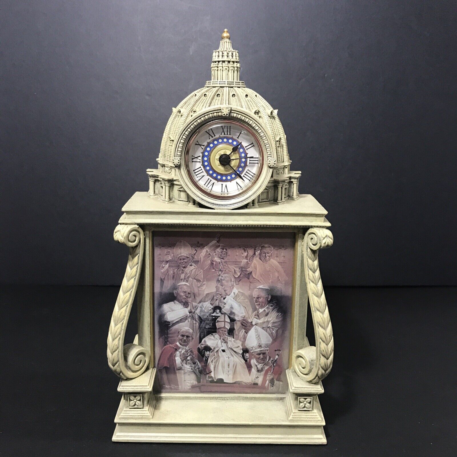 The Danbury Mint ~ The Pope John Paul II Collector Clock Roman Working