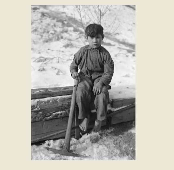 1936 Barefoot Boy Coal Miner Mine PHOTO Great Depression WV CHILD LABOR Mining
