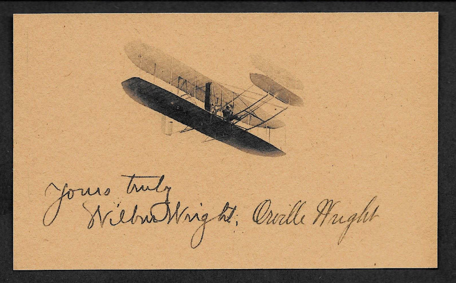 Wright Brothers Autograph Reprint On Genuine Original Period 1900s 3X5 Card PH