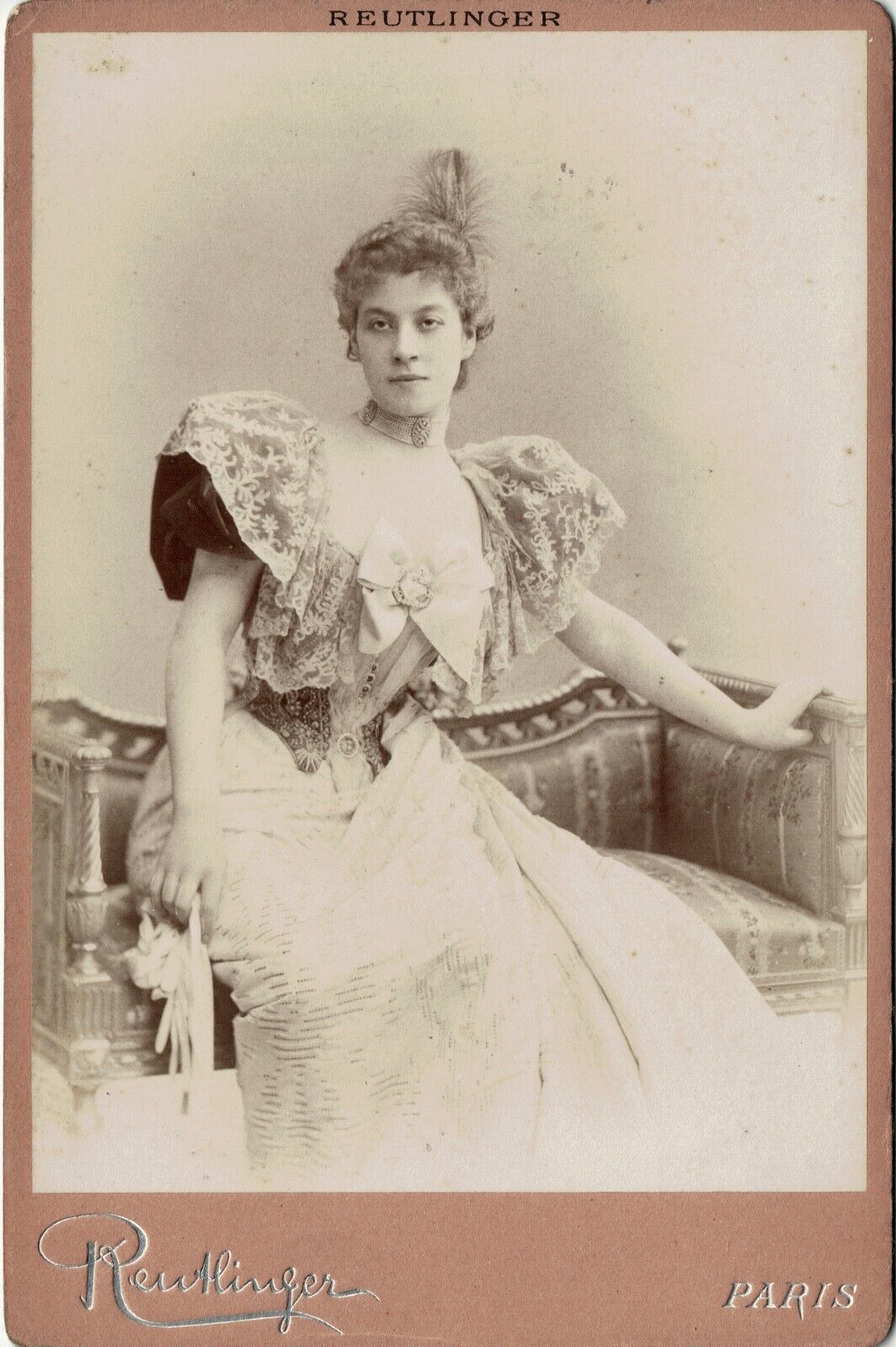CABINET CARD REUTLINGER circa 1890 Marthe BRANDES Actress Comédie Française