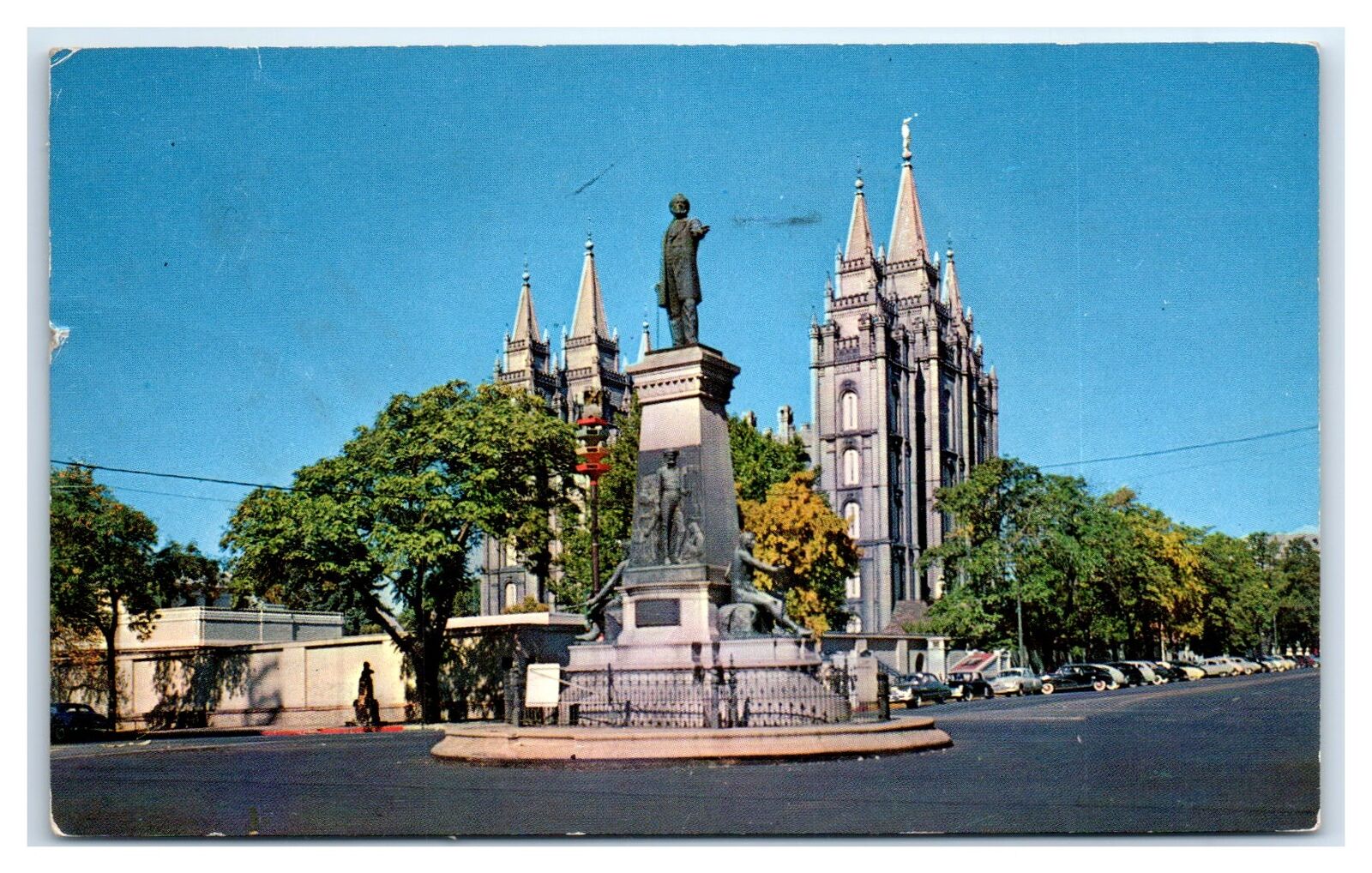 1957 Salt Lake City, UT Postcard-  THE PIONEER MONUMENT