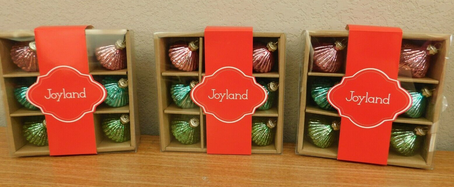 Joyland Set Of 9 Glass Ornaments 1.75\