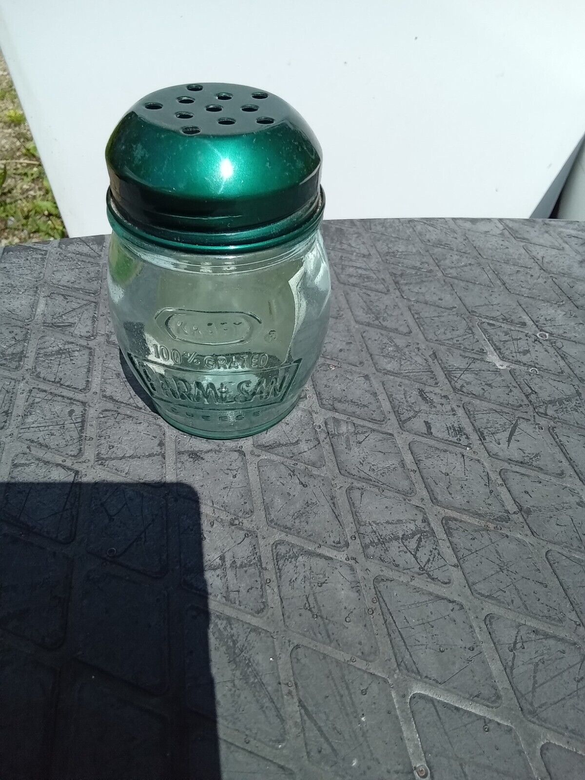 Vintage Glass Kraft Parmesan  Cheese Shaker with Lid