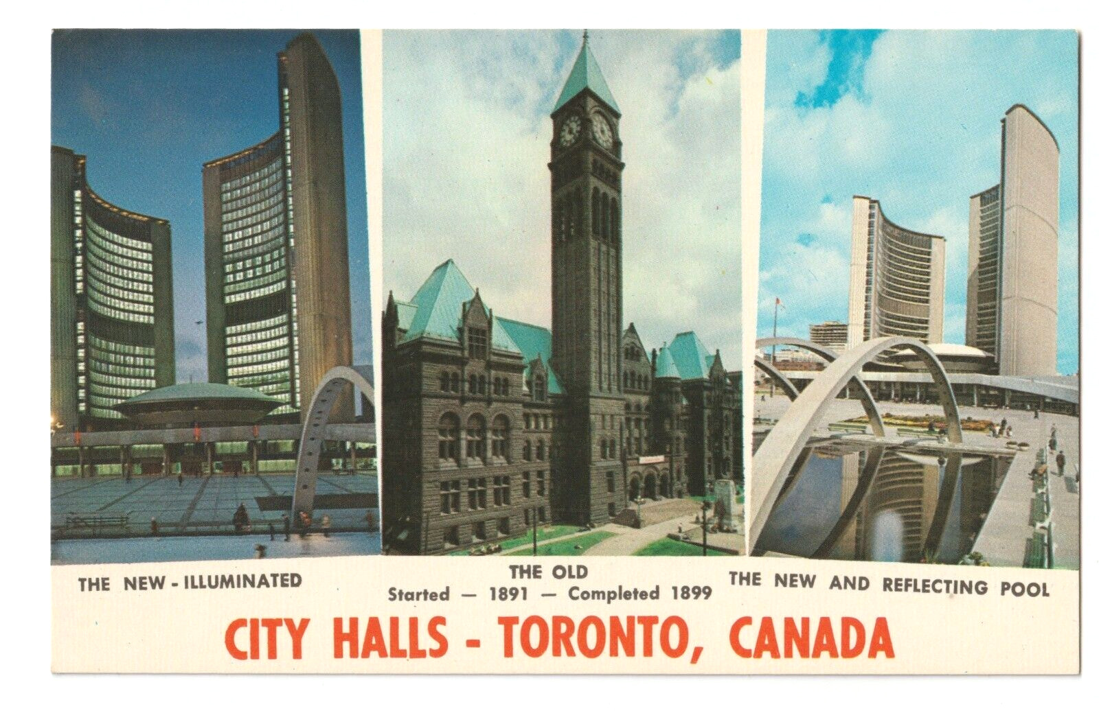 Toronto, Canada-City Halls old and new-Ontario-Vintage Postcard