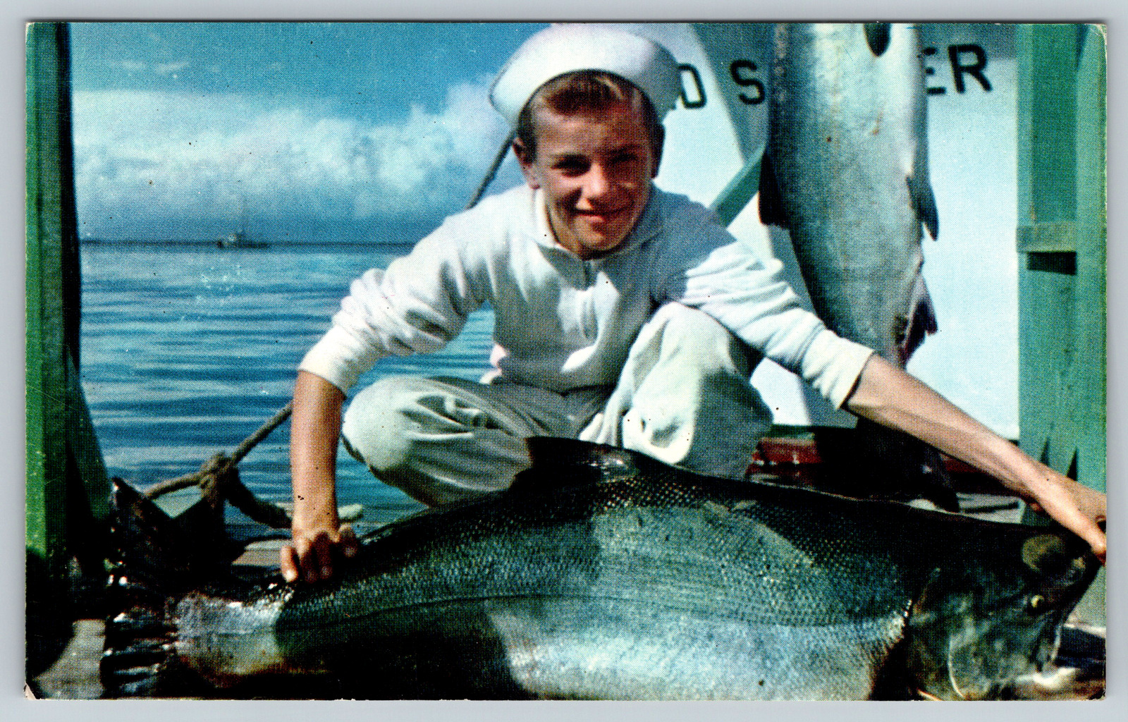 c1960s Fisherman\'s Paradise Fishing Salmon Olympia Washington Vintage Postcard