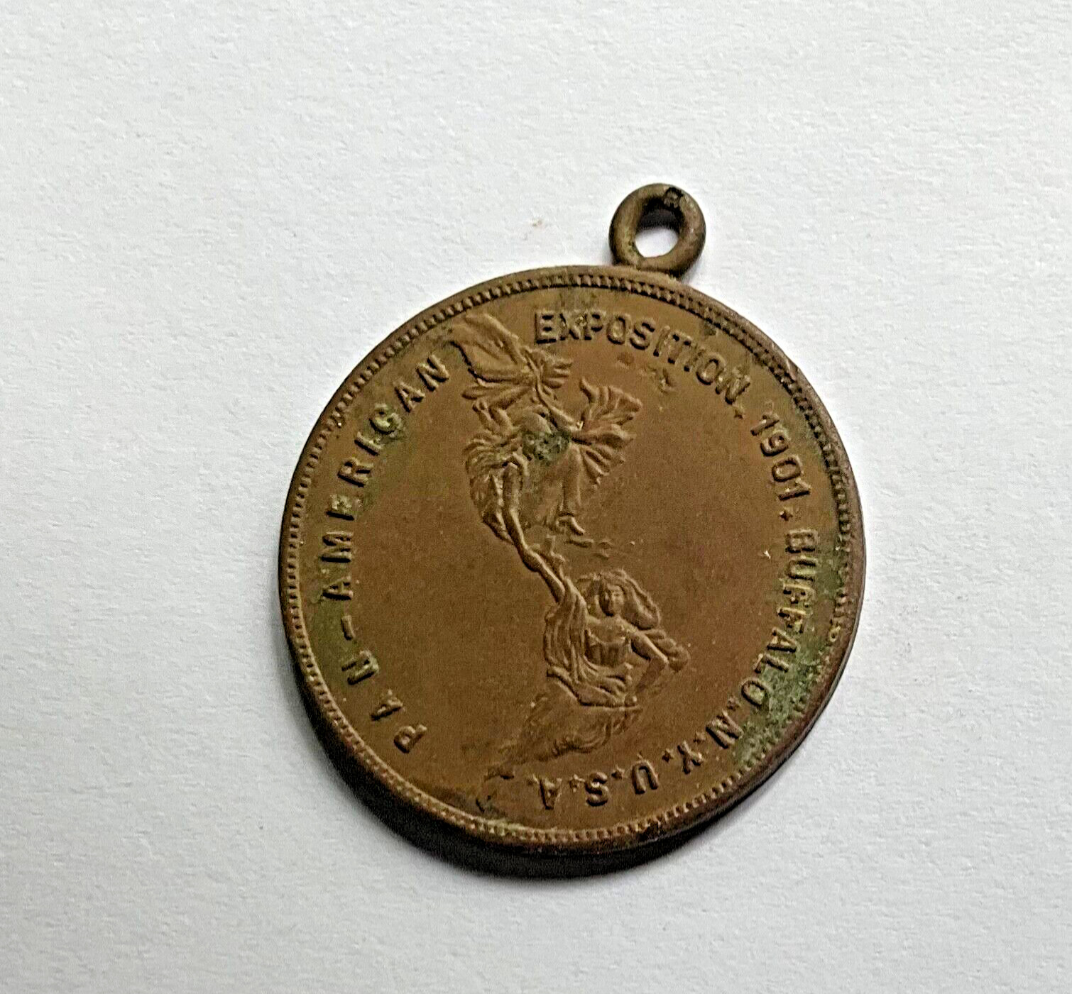 1901 Buffalo New York Pan American Exposition Souvenir Medal w/Loop