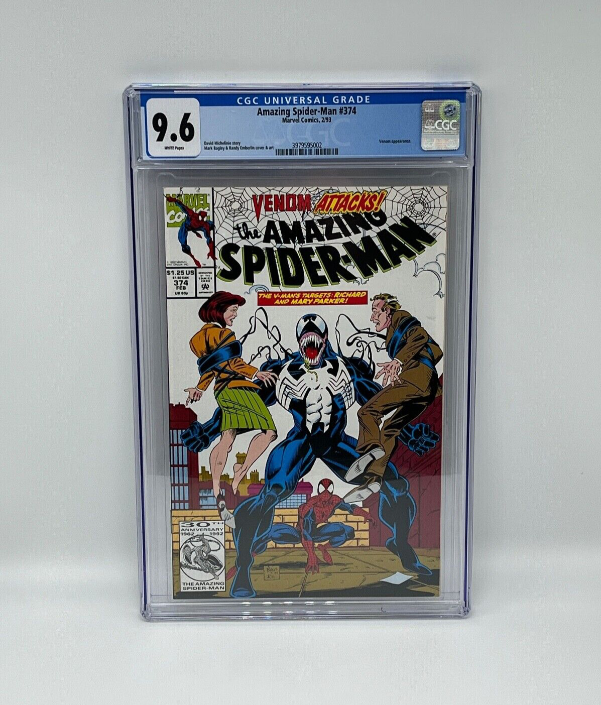 Amazing Spider-Man #374 CGC 9.6 White Pages Venom Appearance