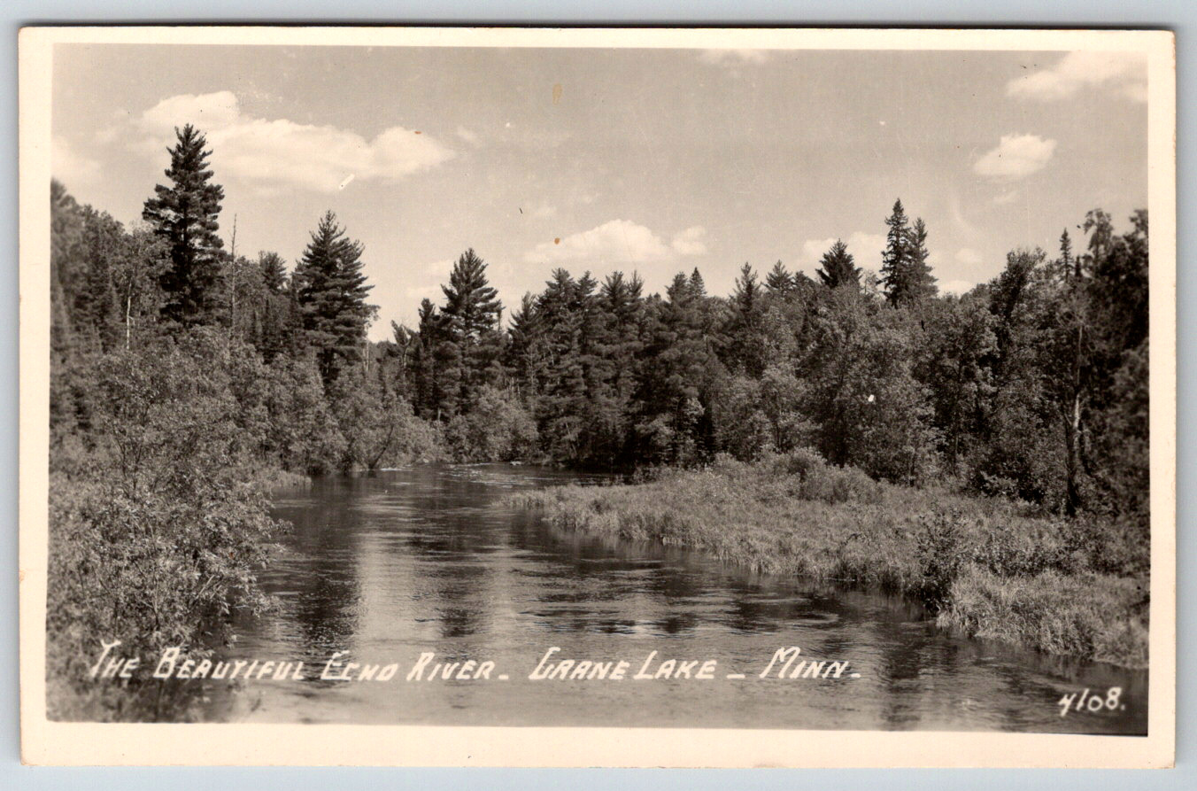 RPPC c1940s Echo River Crane Lake Minnesota Vintage Postcard