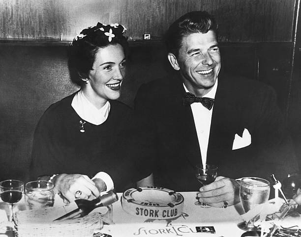 Nancy Davis Ronald Reagan enjoy drink Stork Club before their marri- Old Photo