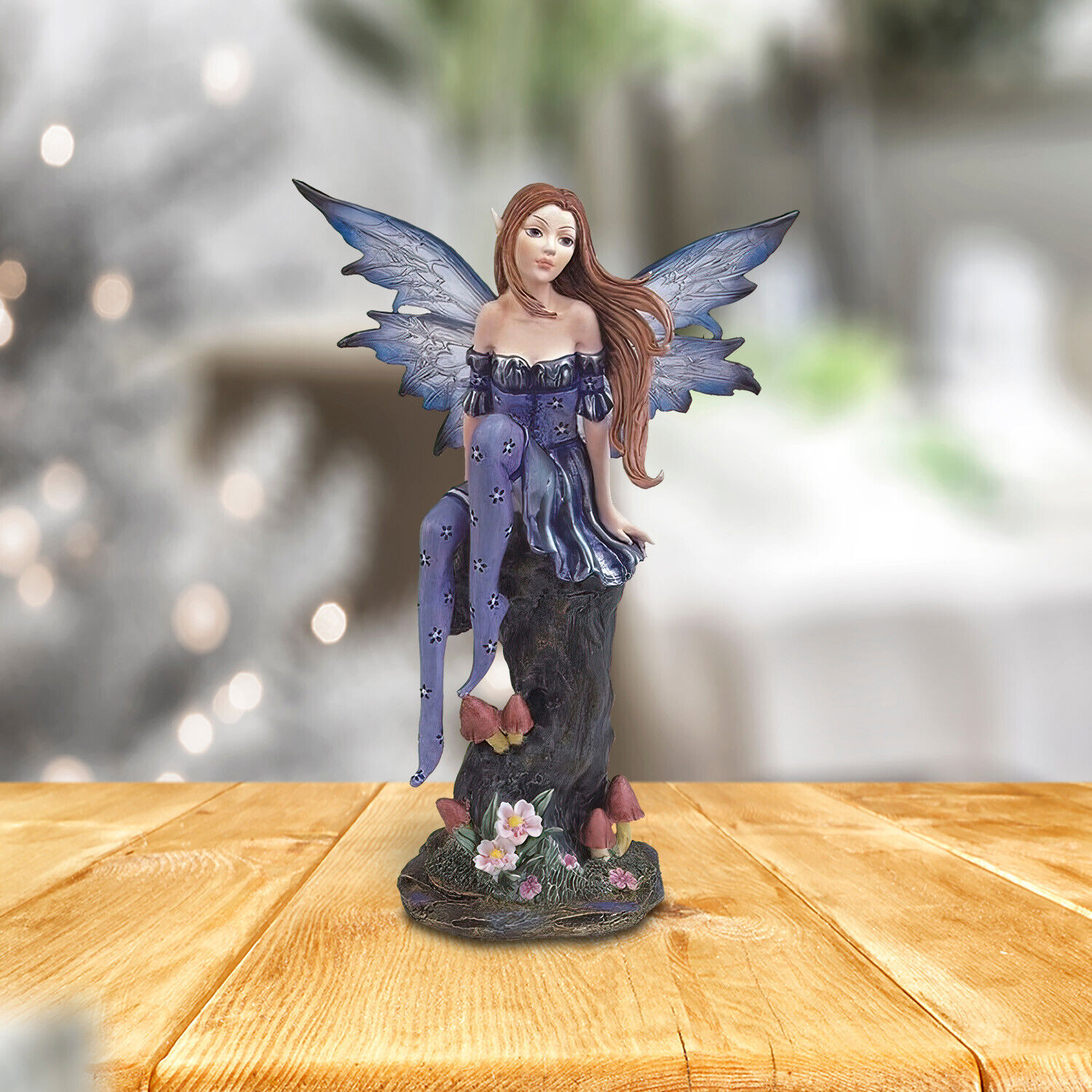 Purple Fairy with Clear Wings Statue 8\