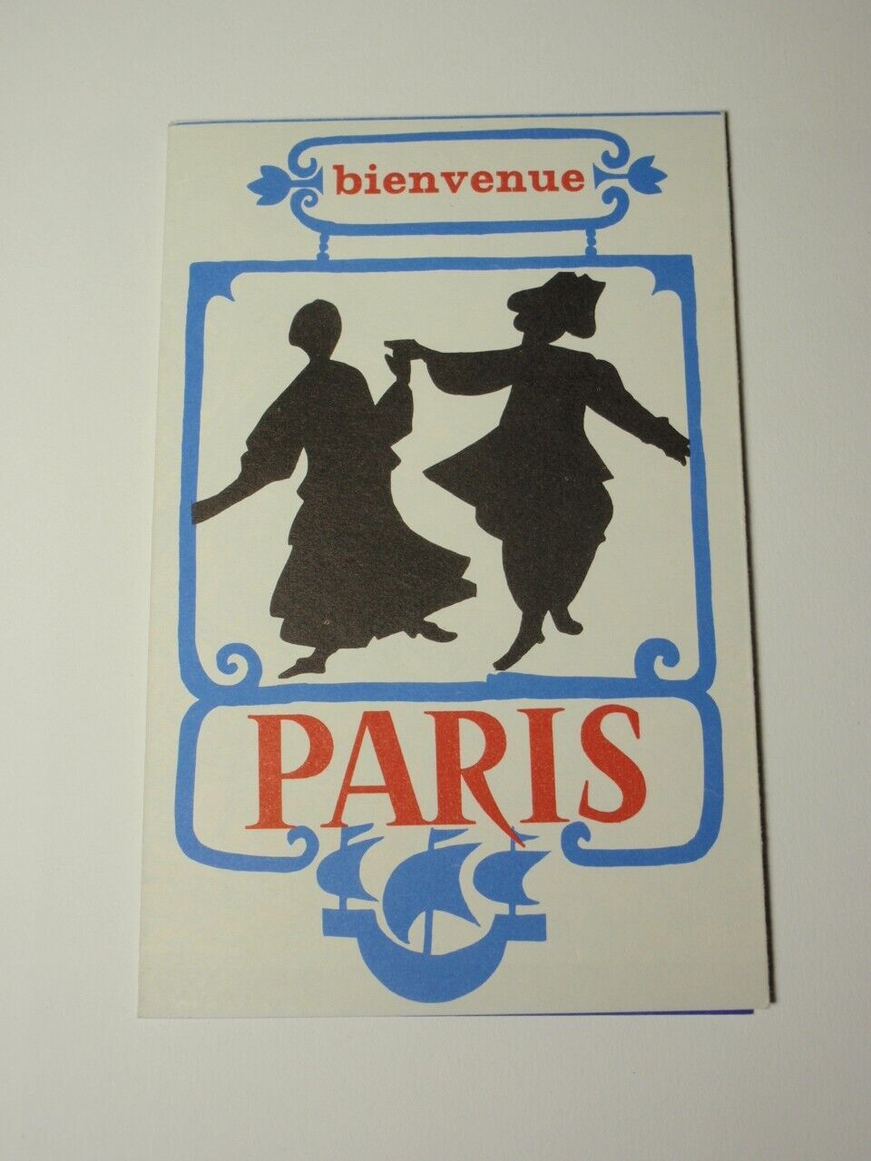 Vintage Bienvenue Paris France Fold Out Map Brochure