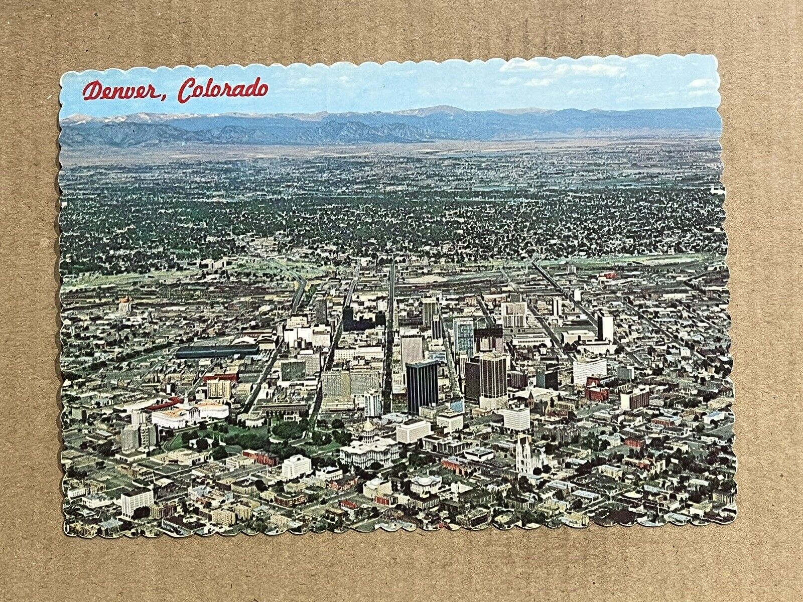 Postcard Denver CO Colorado Aerial View Of Downtown Vintage PC