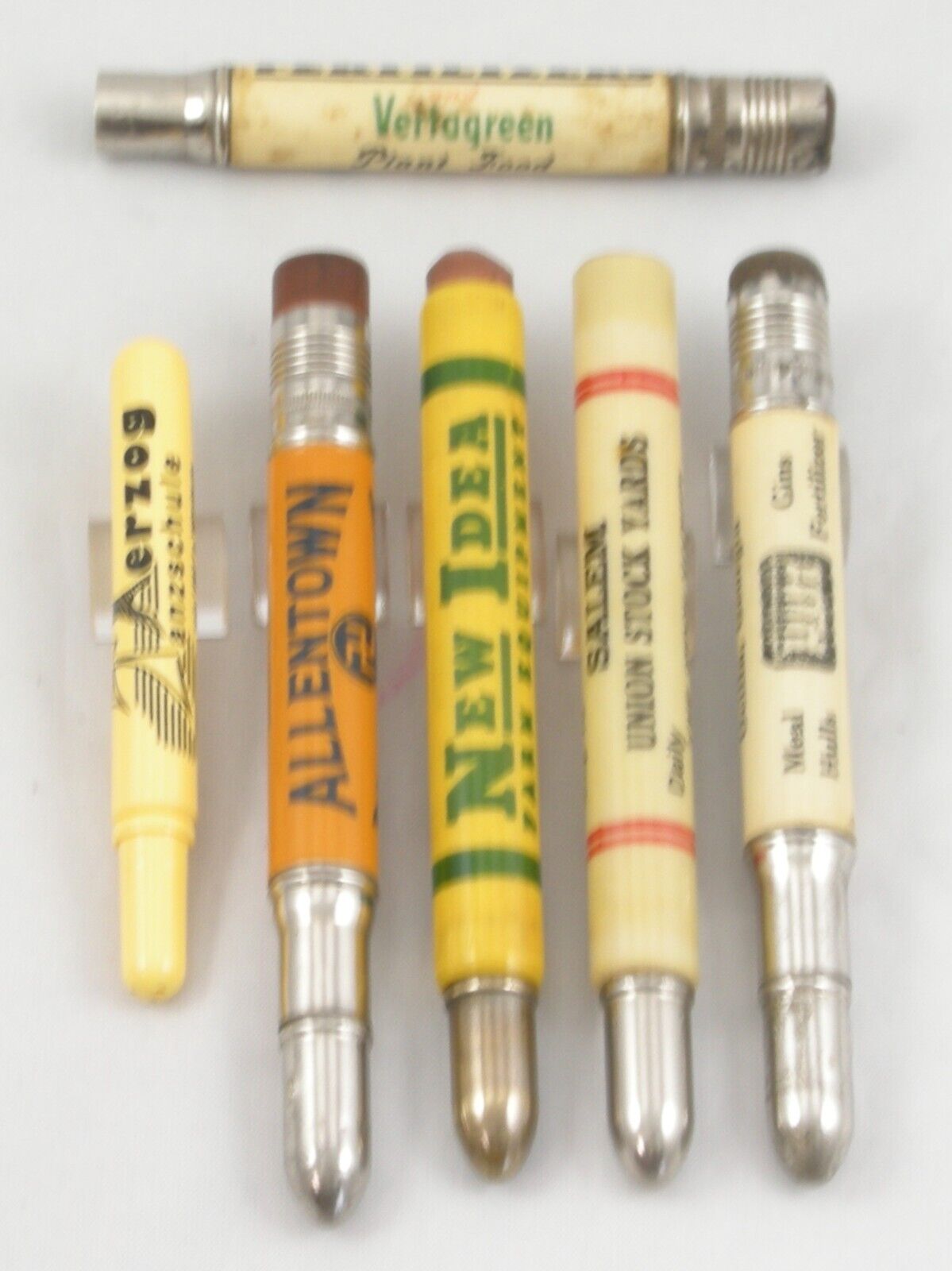 4 Vintage Bullet Advertising Pencils - EXCELLENT - Plus Parts - 1940-50\'s