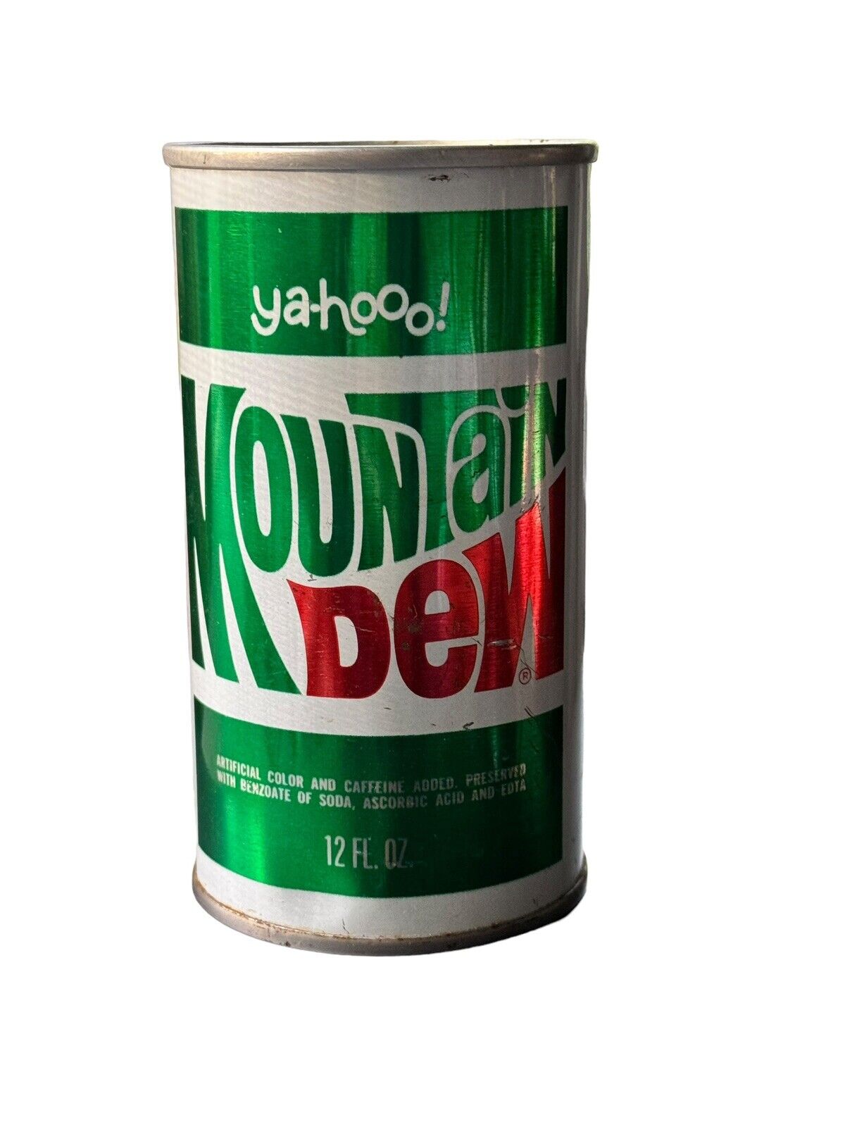 Vintage 1970s YAHOO Mountain Dew 12 Ounce Pull Tab Empty Soda Can