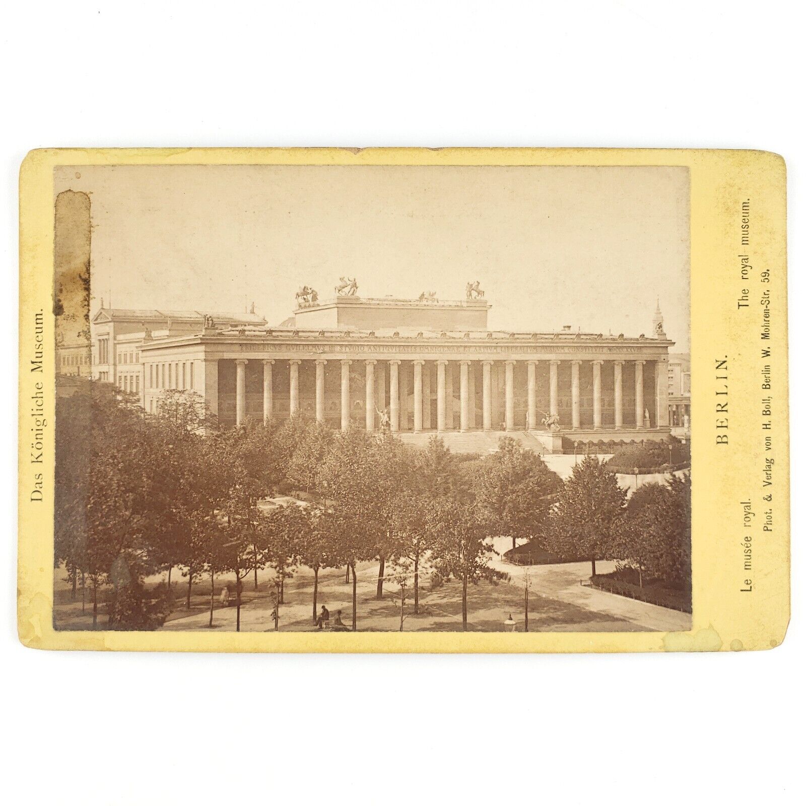 Altes Museum Island Cabinet Card c1885 Berlin Germany Antique Street Photo A3252