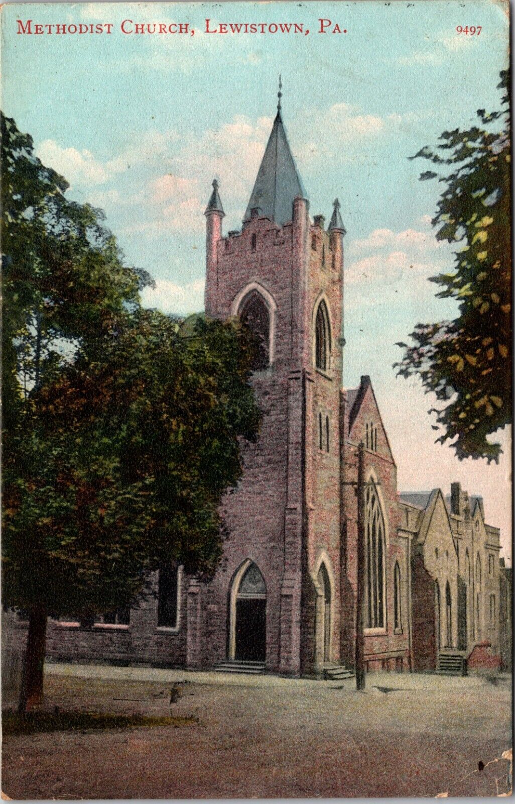 Antique Postcard Methodist Church Lewistown to Karthaus Clearfield Co PA